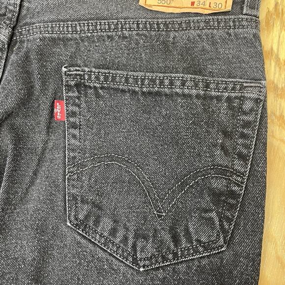 Levis Mens 550 Relaxed Fit Black Jeans Size 34x30 (32X30) Denim Pants Vintage - Picture 7 of 11